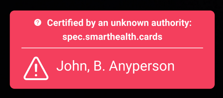 Image du résultat de l'exemple de smarthealth.cards